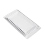 Juego de 3 Bandejas de Porcelana para Aperitivos, Cena y Postre – 32,5 cm, 28 cm y 25,5 cm, Blanco