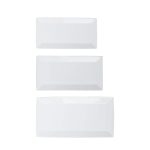 Juego de 3 Bandejas de Porcelana para Aperitivos, Cena y Postre – 32,5 cm, 28 cm y 25,5 cm, Blanco - Image 2