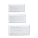Juego de 3 Bandejas de Porcelana para Aperitivos, Cena y Postre – 32,5 cm, 28 cm y 25,5 cm, Blanco - Image 3