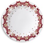 Plato Navideño Blanco/Rojo de 20,5 cm con Caja de Regalo