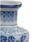 Jarrón de Porcelana Blanco con Diseño Floral en Azul - Image 4